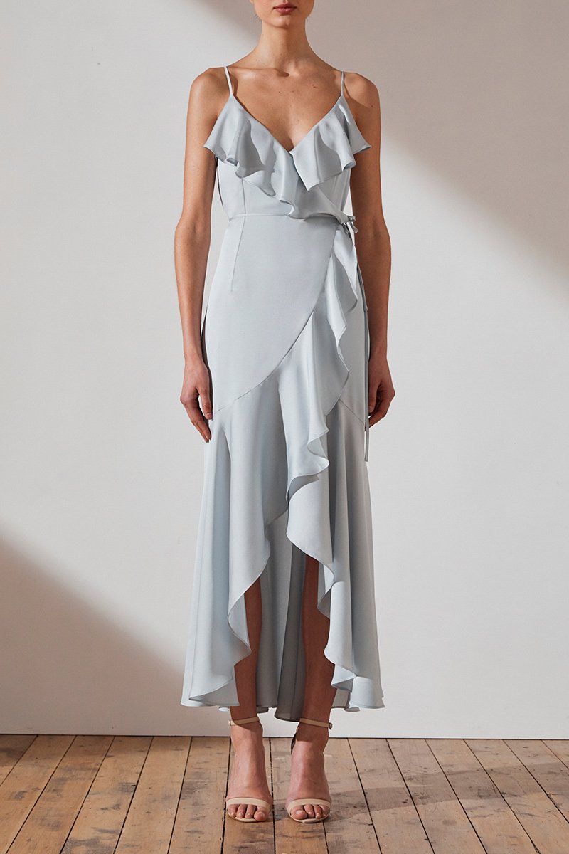 Luxe Bias Frill Wrap Dress | Cloud ...